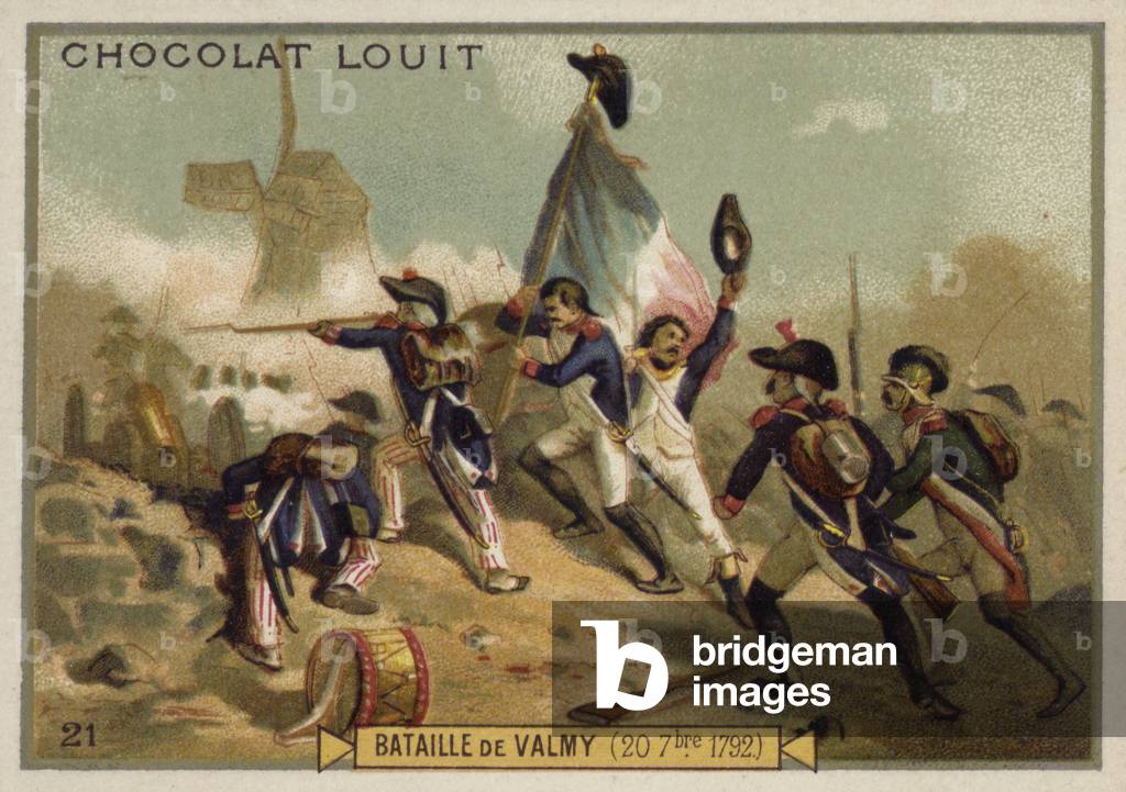 Battle of Valmy, France, 20 September 1792 (chromolitho)