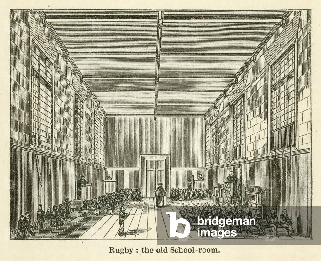 Rugby, the old School-room (engraving)