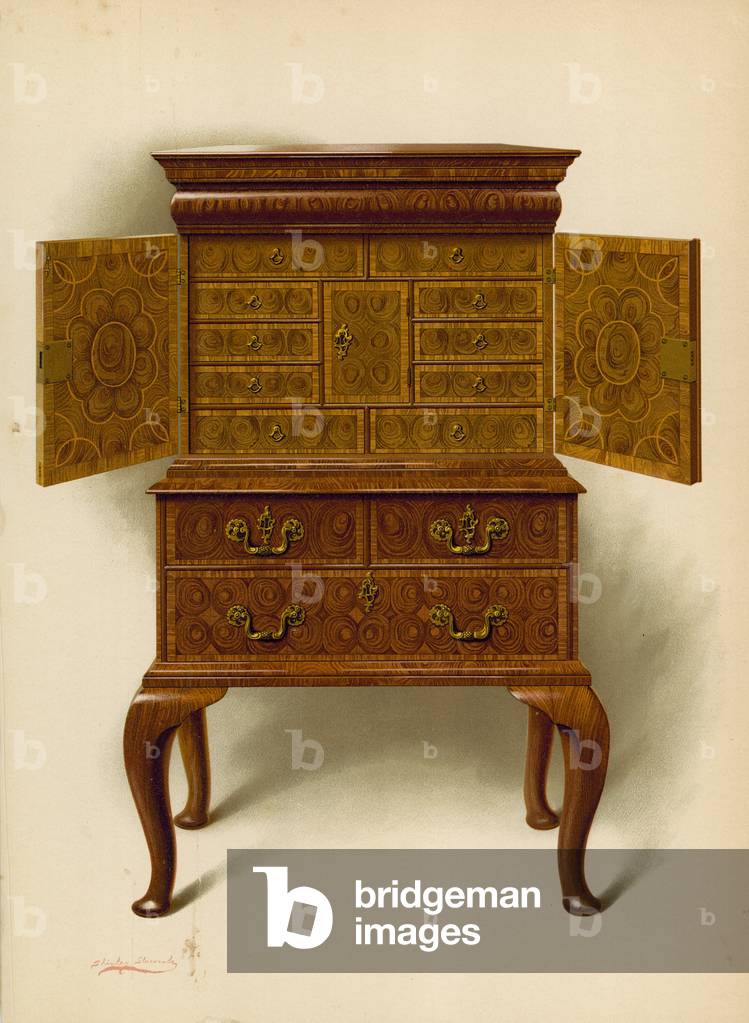 Walnut Cabinet, property of Edward Dent (chromolitho)