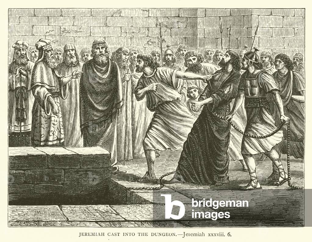 Jeremiah Cast into the Dungeon, Jeremiah, xxxviii, 6 (engraving)