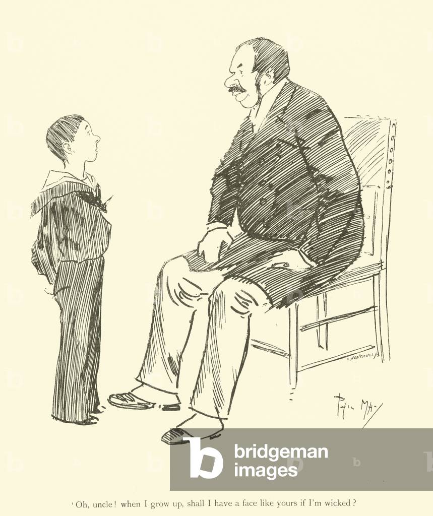 Cartoon by Phil May, from the 1890s (litho)