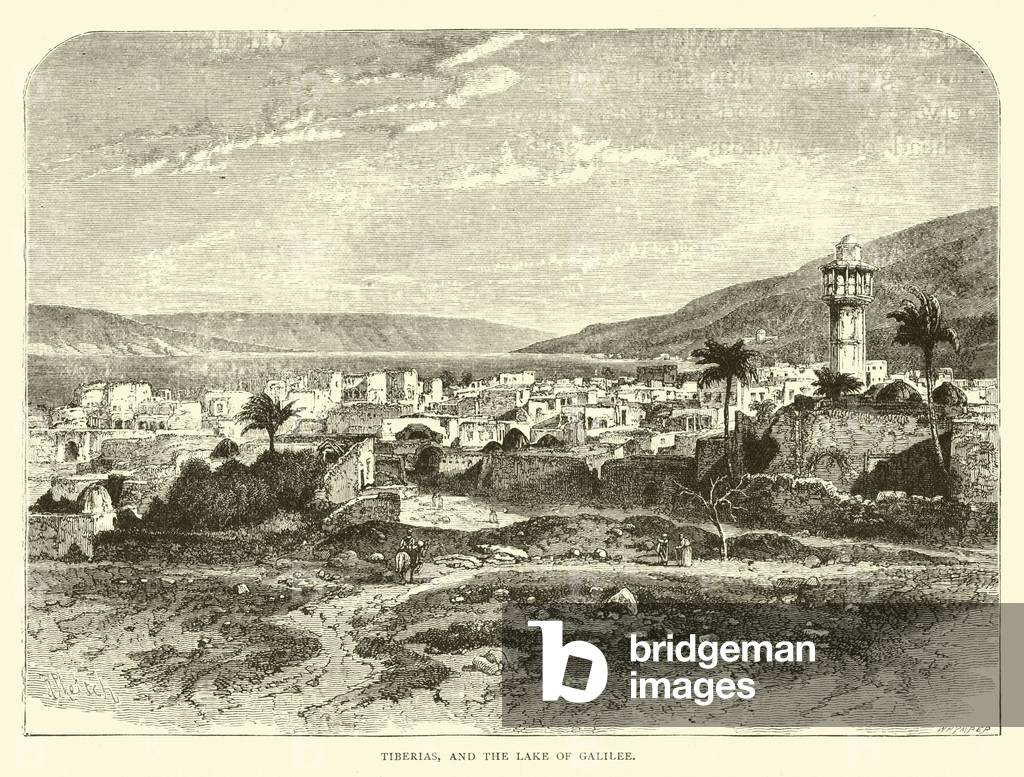 Tiberias, and the Lake of Galilee (engraving)