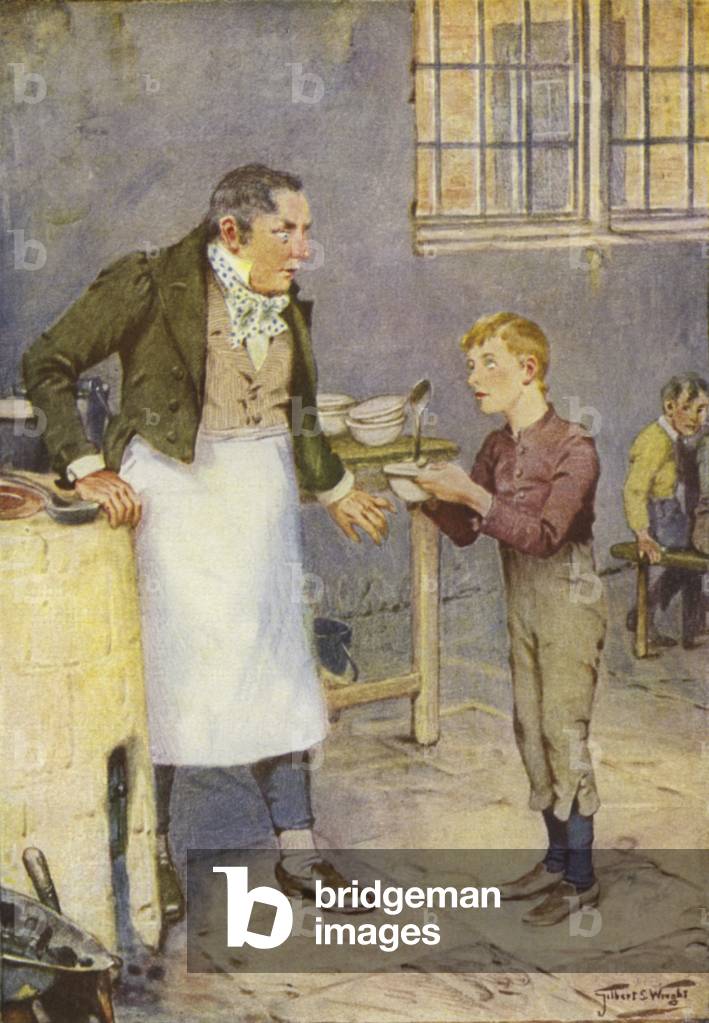 Oliver asks for More (colour litho)