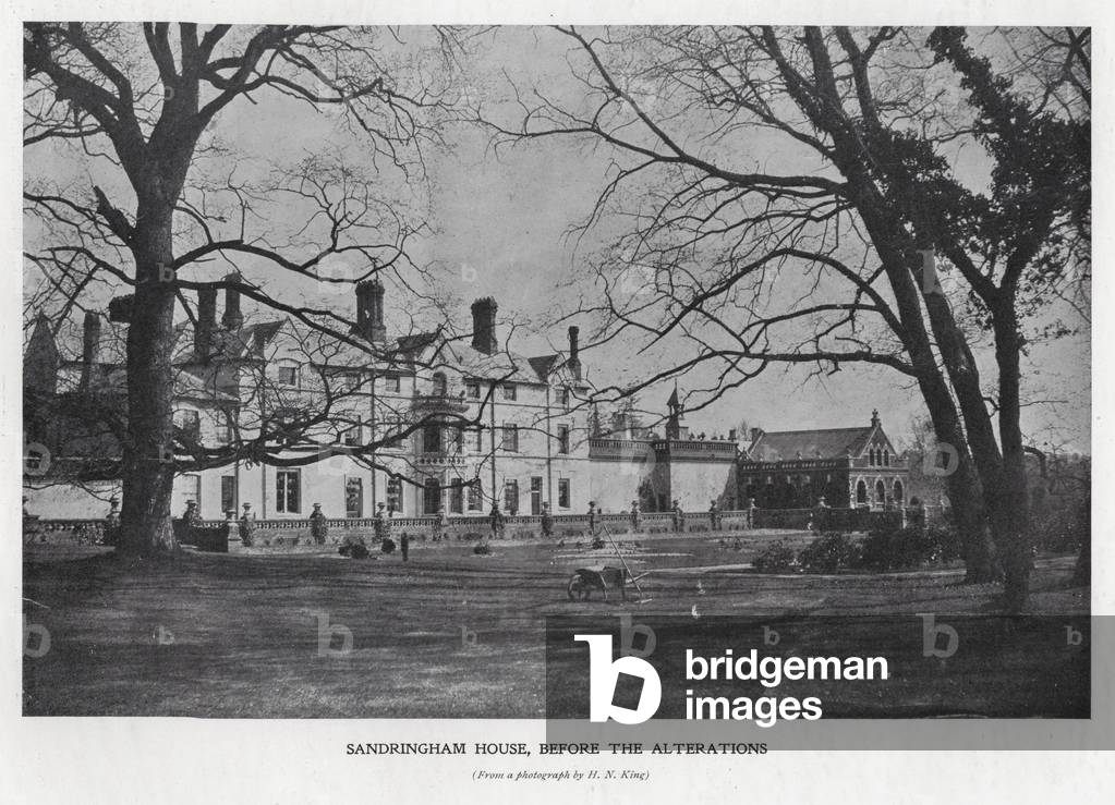 Sandringham House before the alterations began in 1870 (b/w photo)