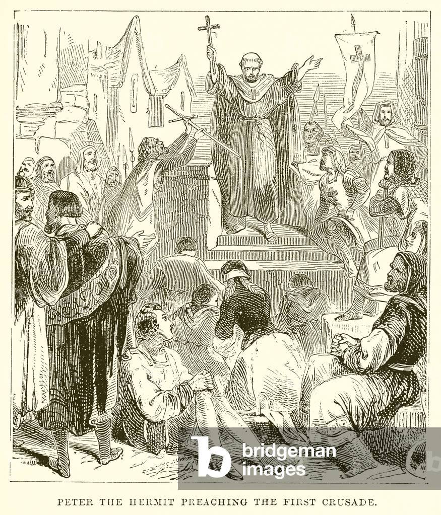 Peter the Hermit Preaching the First Crusade (engraving)