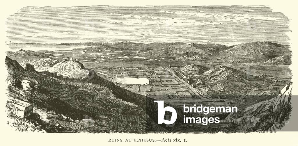 Ruins at Ephesus, Acts, xix, 1 (engraving)