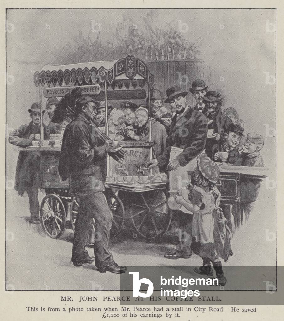 Mr John Pearce at this coffee stall (litho)