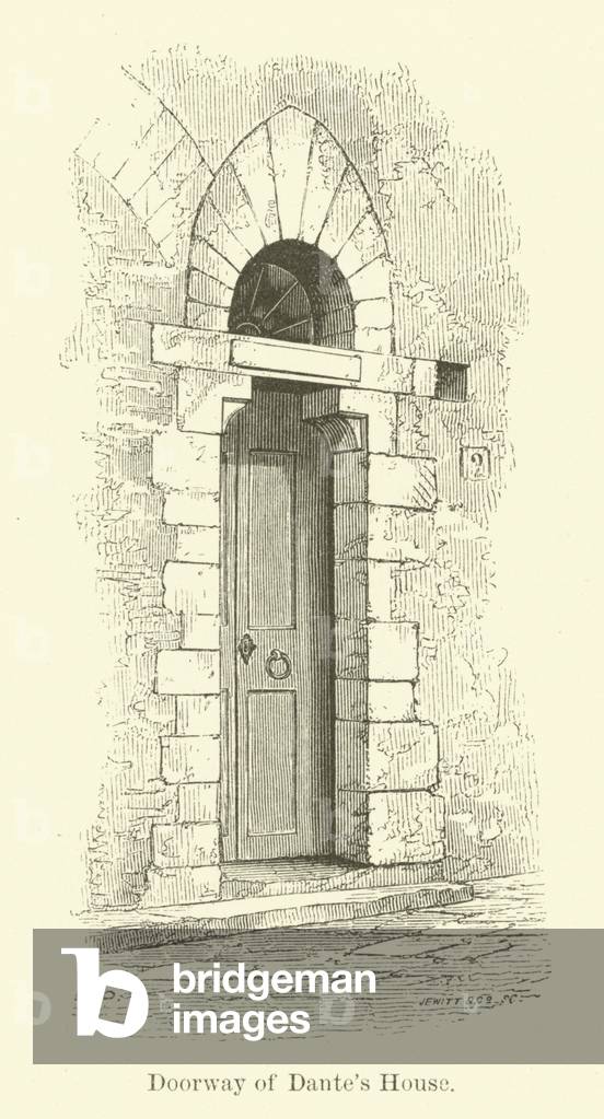 Doorway of Dante's House (engraving)
