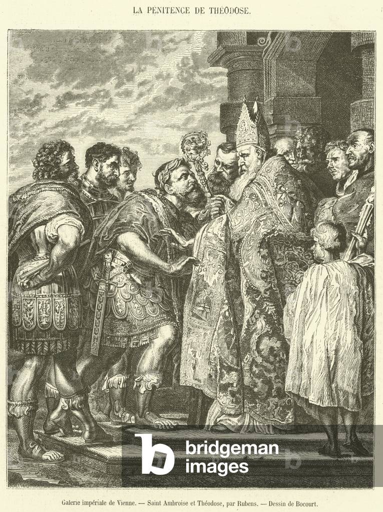 Galerie imperiale de Vienne, Saint Ambroise et Theodose (engraving)