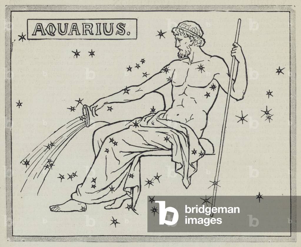 Signs of the zodiac: Aquarius (engraving)