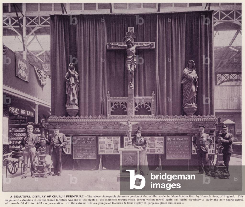 Chicago World's Fair, 1893: A Beautiful Display of Church Furniture (b/w photo)