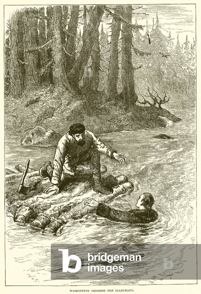 Washington crossing the Alleghany (engraving)