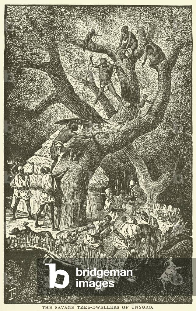 The Savage Tree-Dwellers of Unyoro (engraving)