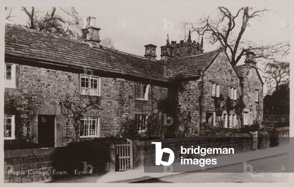 Plague Cottage, Eyam (b/w photo)