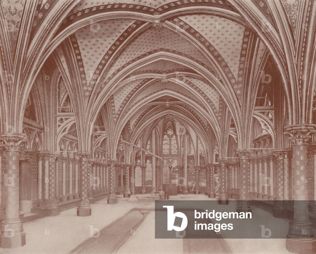 Paris: Crypt of the Sainte Chapelle (b/w photo)