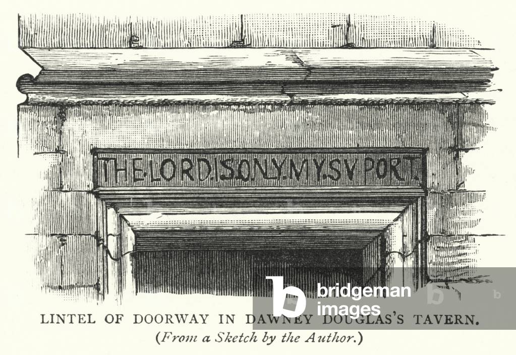 Lintel of Doorway in Dawney Douglas's Tavern (engraving)