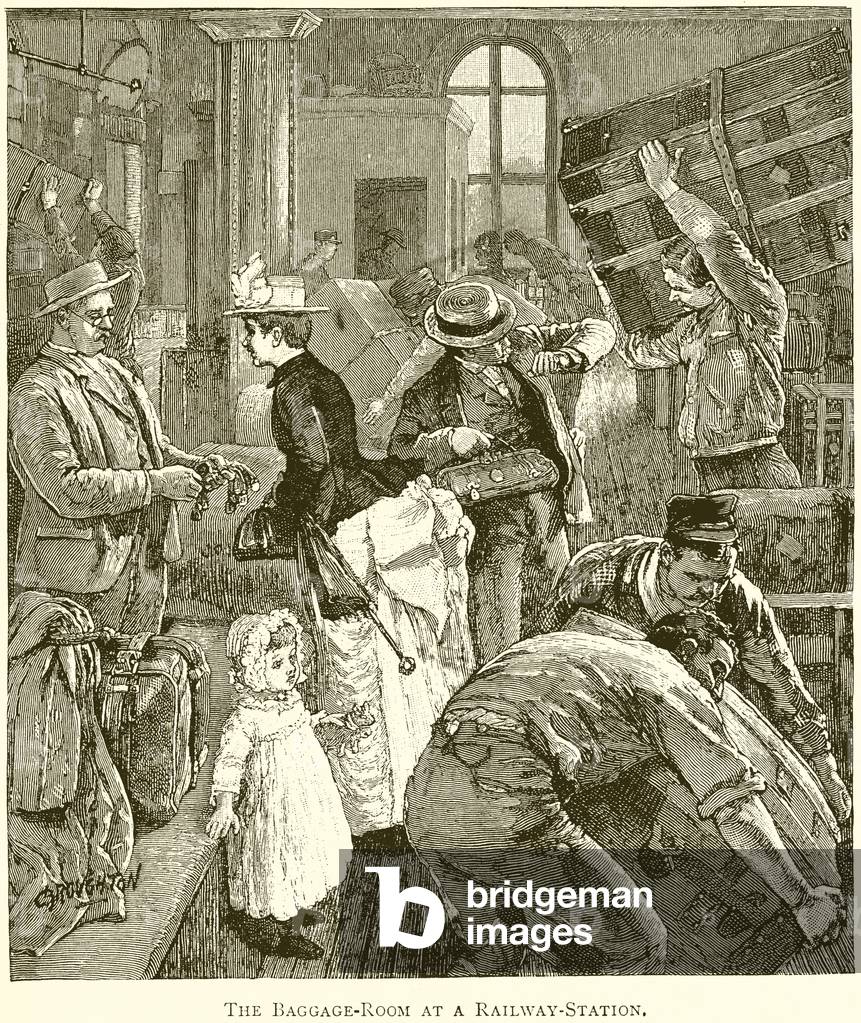 The Baggage-Room at a Railway-Station (engraving)