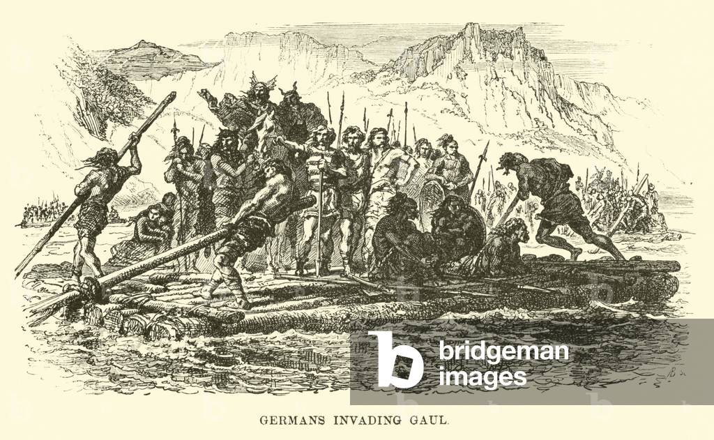 Germans invading Gaul (engraving)