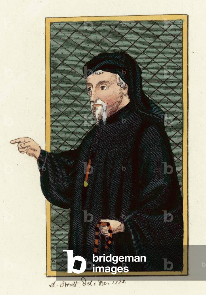 Geoffrey Chaucer (coloured engraving)