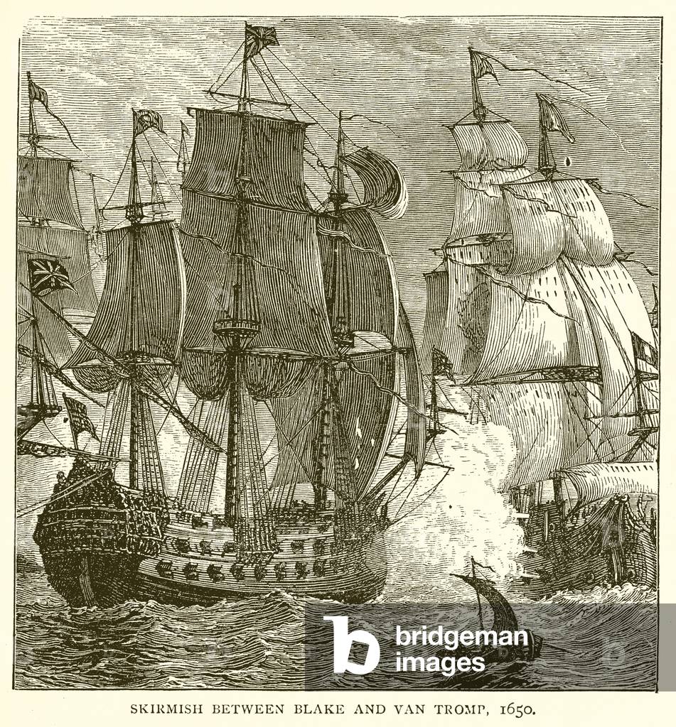 Skirmish between Blake and Van Tromp, 1650 (engraving)