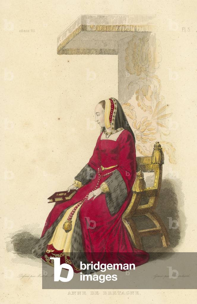 Anne de Bretagne (coloured engraving)