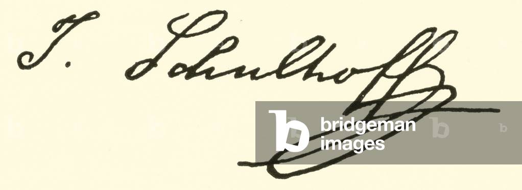 Julius Schulhoff, signature (engraving)