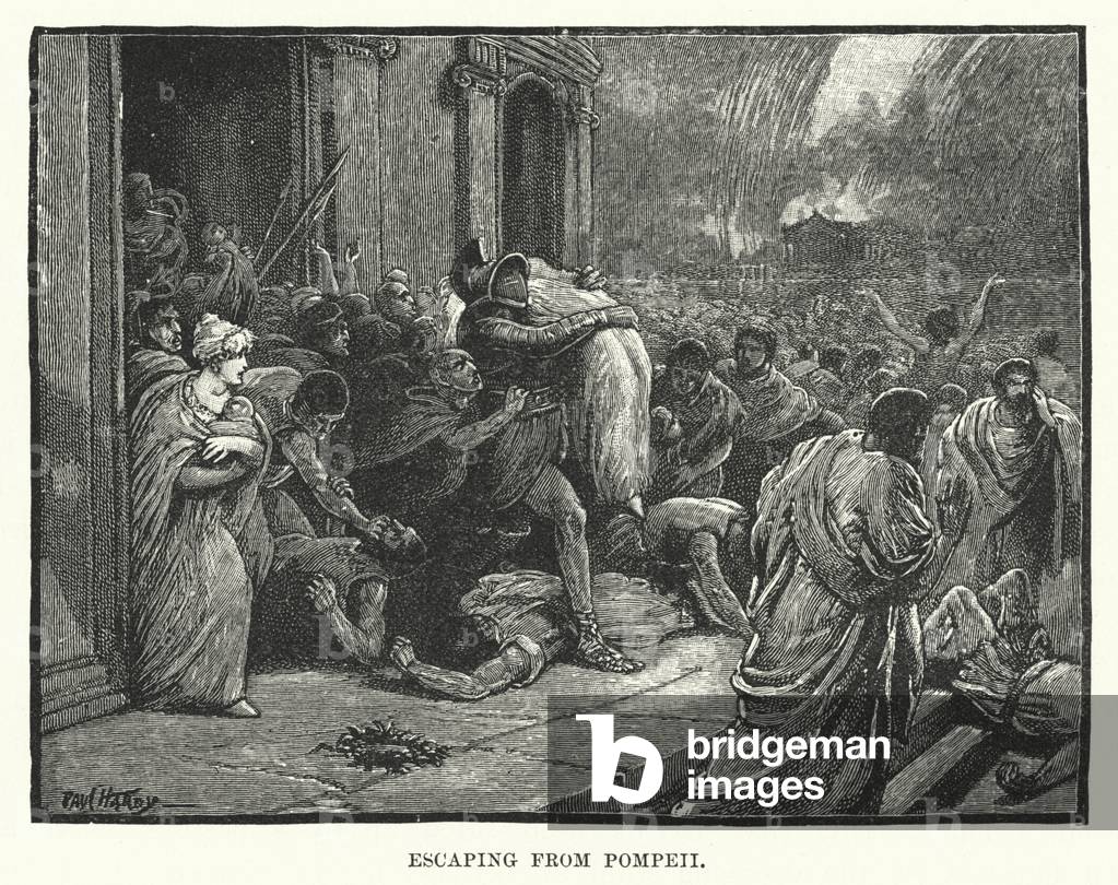 Escaping from Pompeii (engraving)