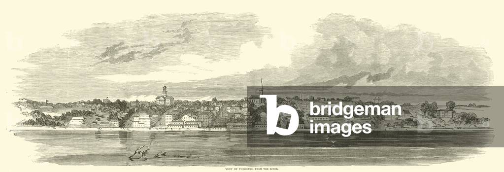 View of Vicksburg from the river, June 1862 (engraving)