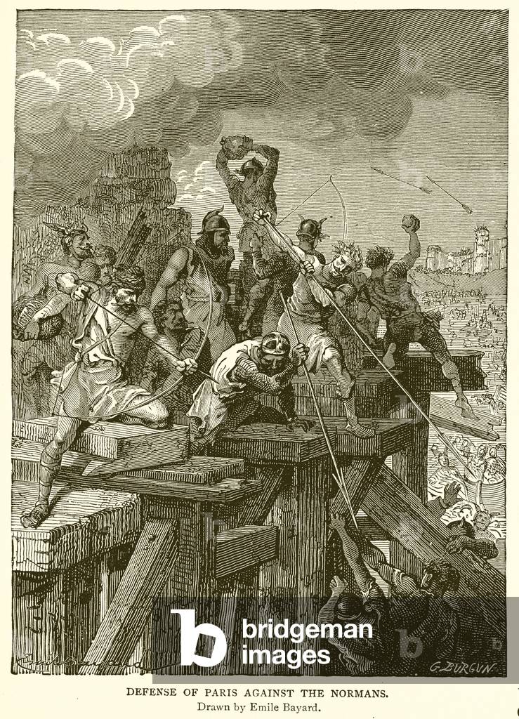 Defense of Paris against the Normans (engraving)