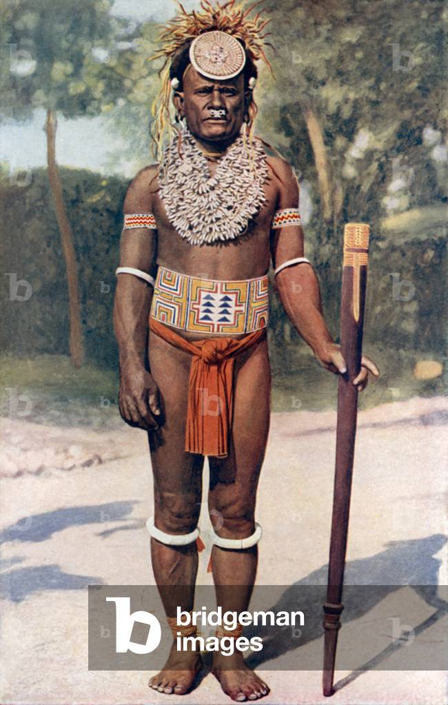 Manhood in the Solomon Isles: A Malayta chief (colour photo)