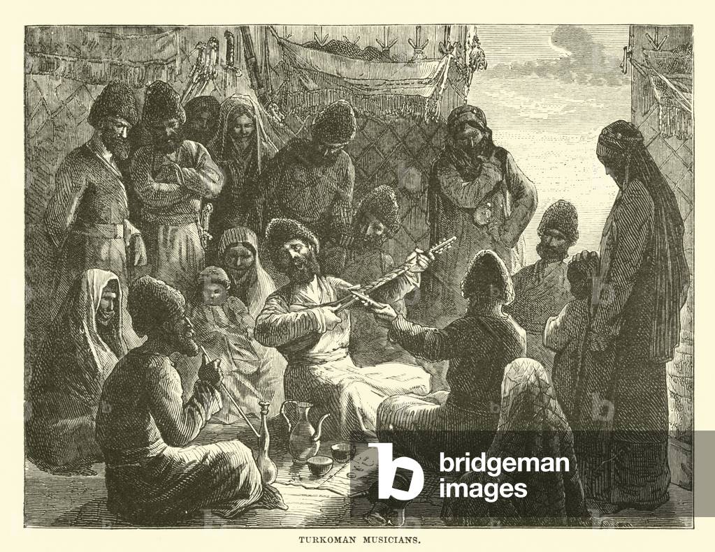 Turkoman musicians (engraving)
