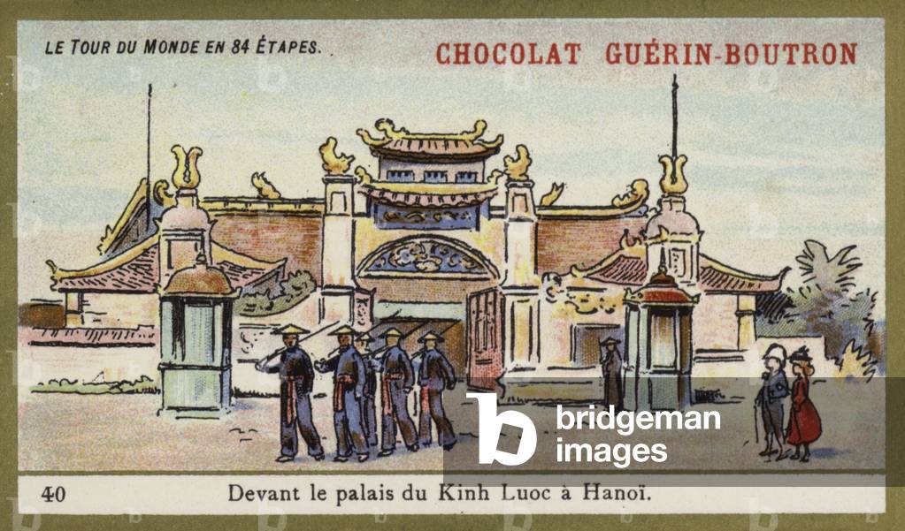 In front of the Palace of Kinh Luoc, Hanoi (chromolitho)