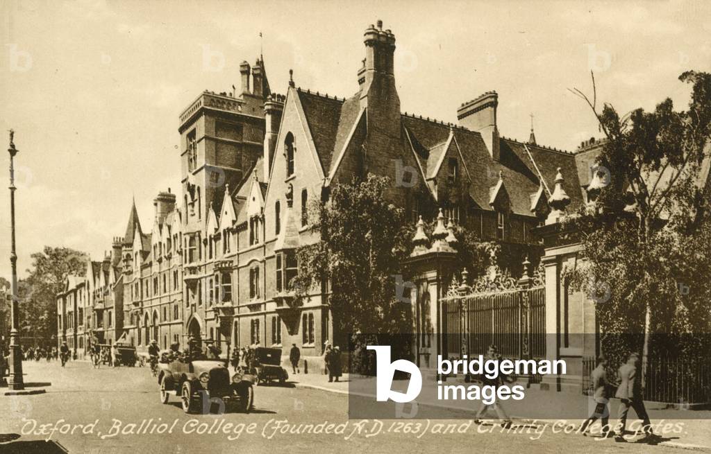 Balliol College and Trinity College Gates, Oxford (b/w photo)
