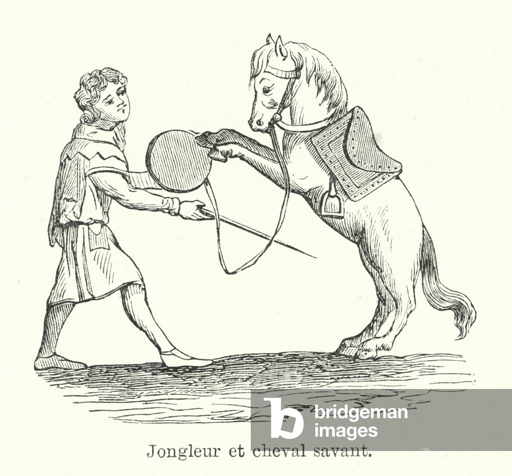 Jongleur et cheval savant (engraving)