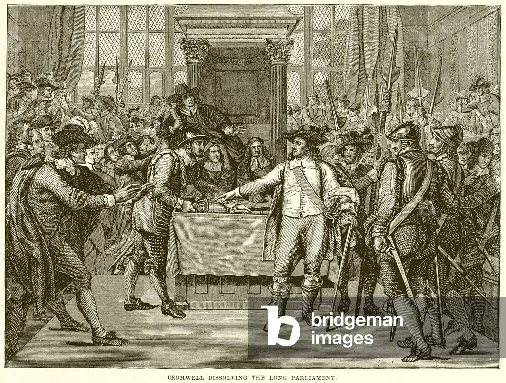 Cromwell dissolving the Long Parliament (engraving)