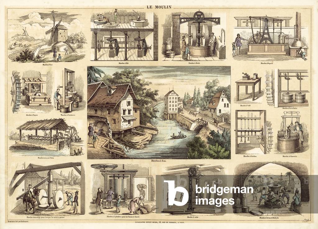 The Mill (colour litho)