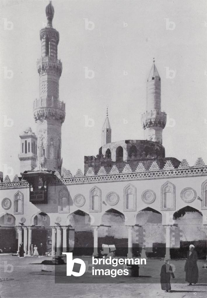Egypt: Mosque El-Azhar (b/w photo)