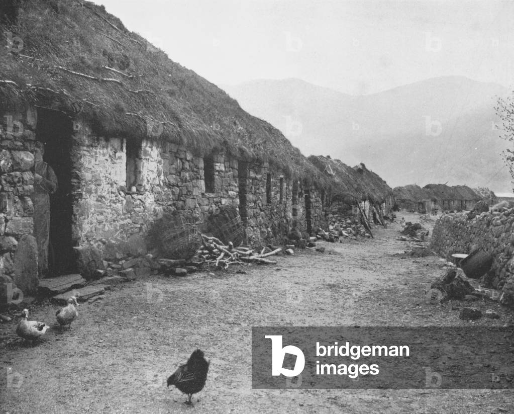 Crofters' Homes in the Shetland Islands (b/w photo)