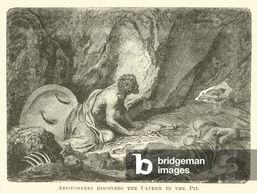 Aristomenes discovers the Cavern in the Pit (engraving)