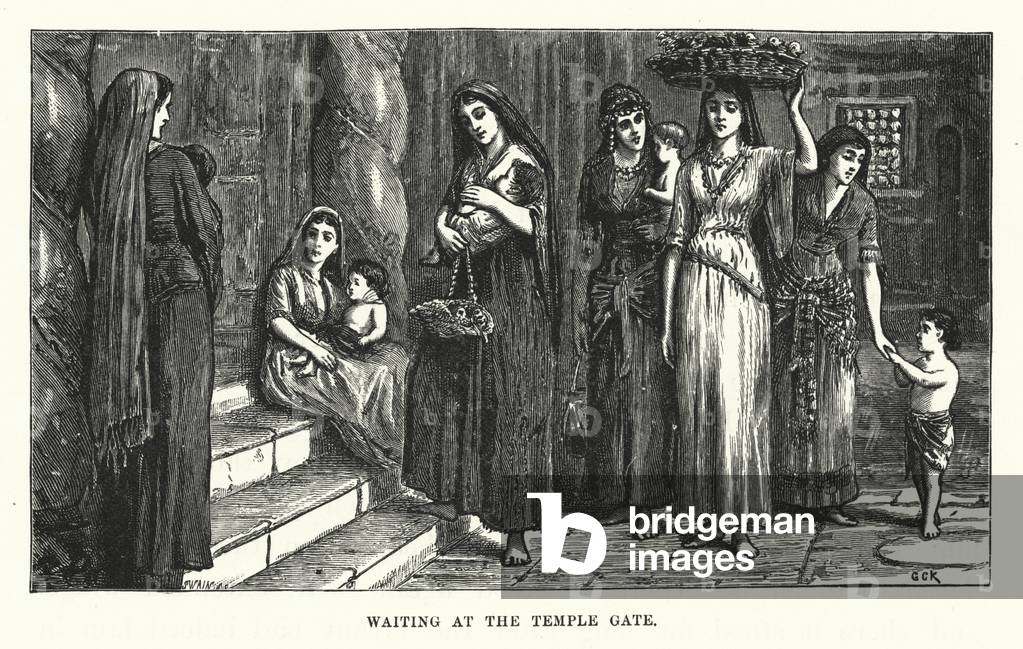 Waiting at the Temple Gate (engraving)