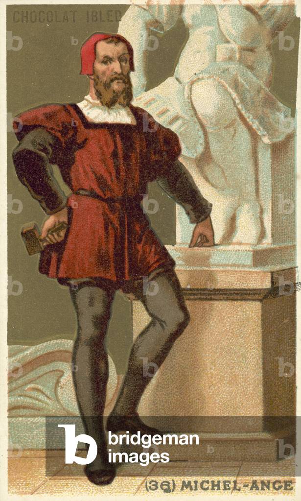 Michelangelo, Italian artist (chromolitho)