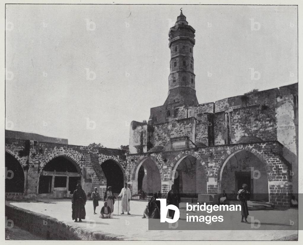 Gaza, the great mosque (b/w photo)