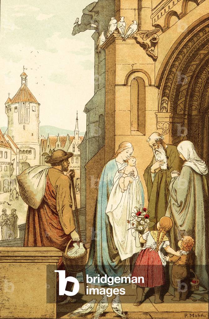 Christ brought to Jerusalem (colour litho)