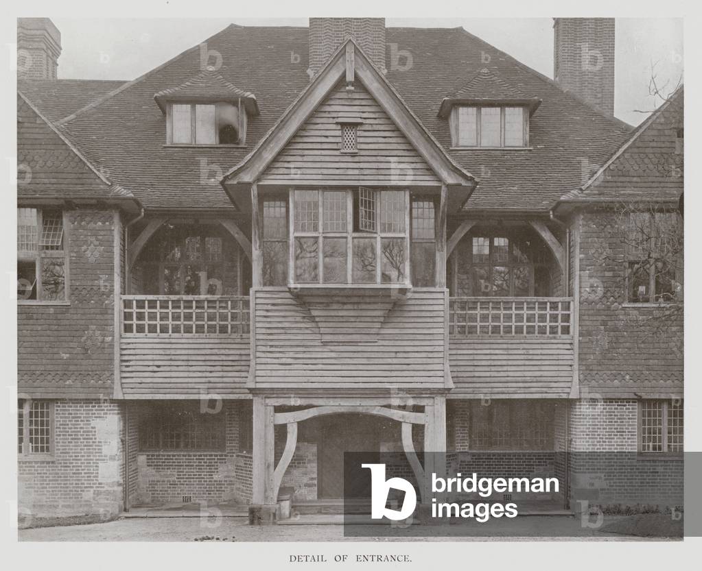 Shovelstrode Manor, East Grinstead, Detail of Entrance (b/w photo)