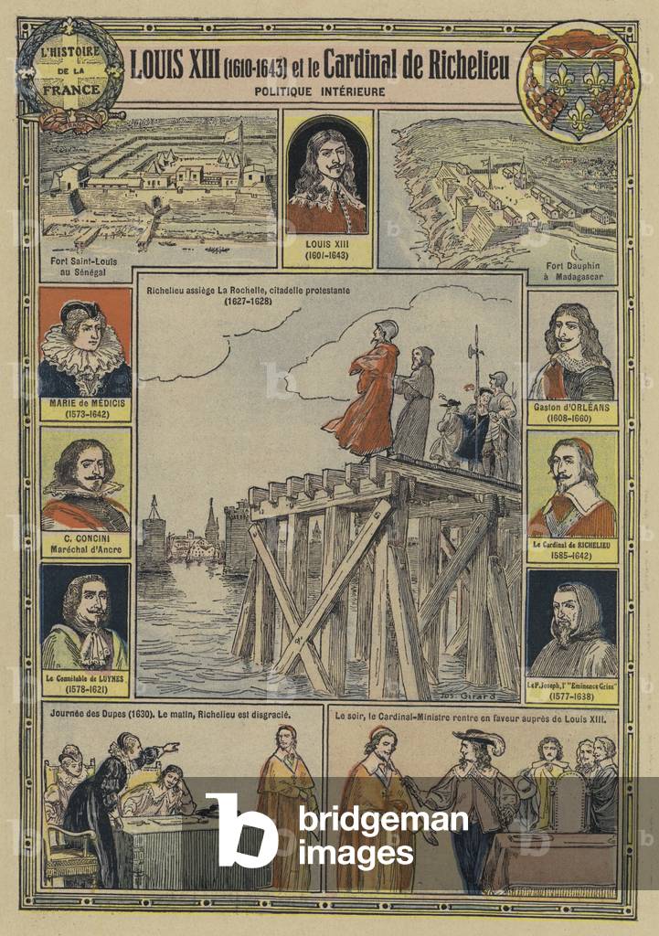 Home affairs during the reign of Louis XIII of France and Cardinal Richelieu, 1610-1643 (colour litho)
