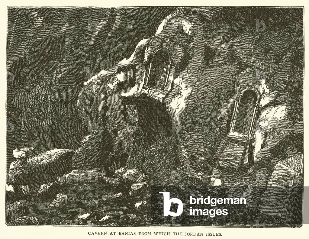 Cavern at Banias from which the Jordan Issues (engraving)