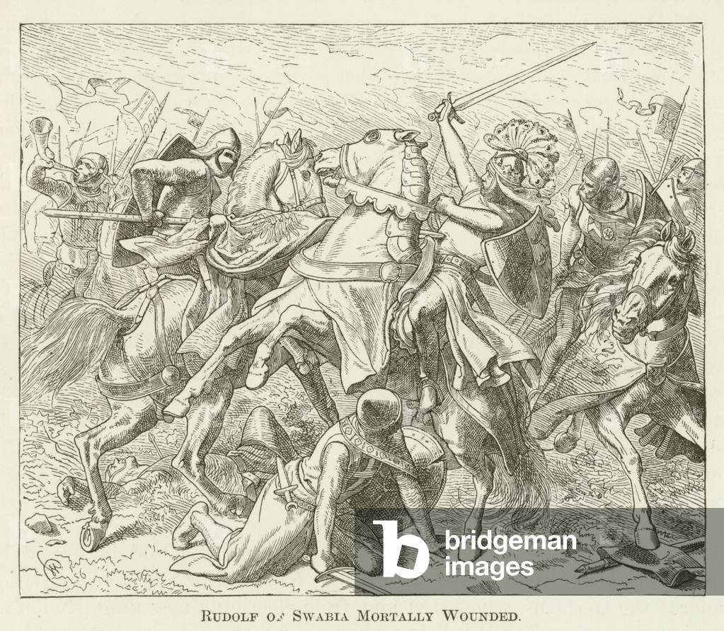 Rudolf of Swabia Mortally Wounded (engraving)