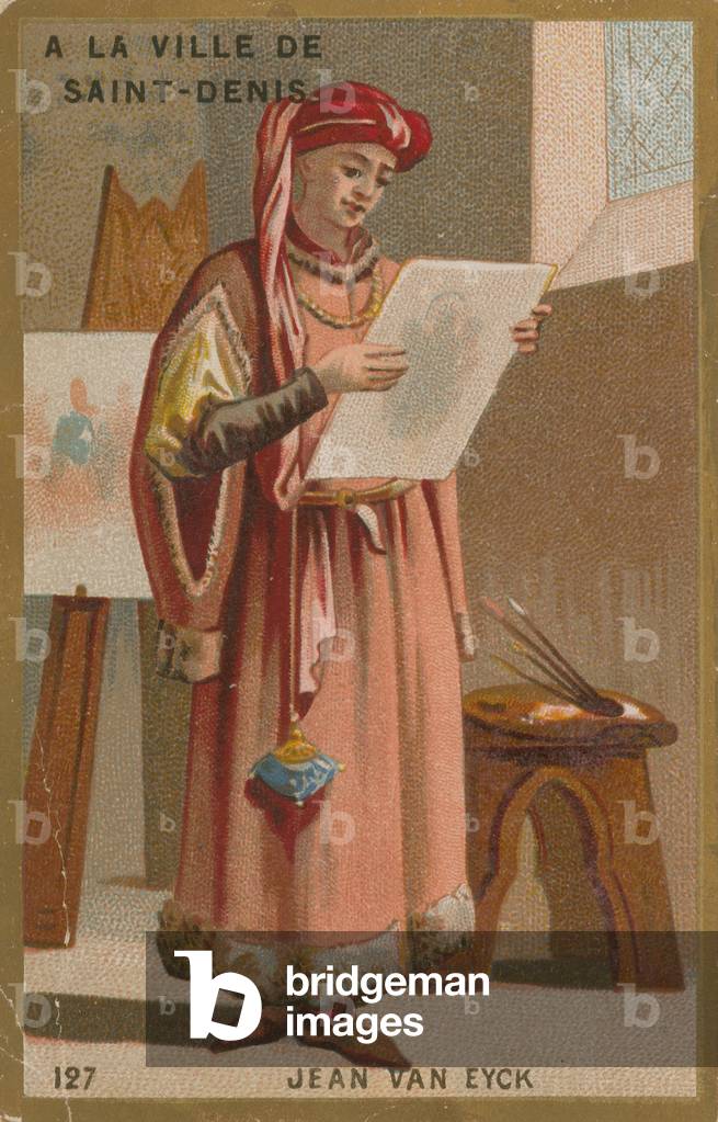 Jan van Eyck, 15th Century Flemish painter (chromolitho)