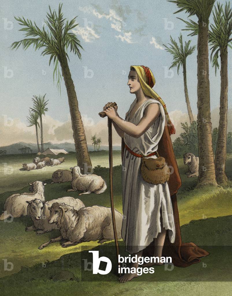 David as a shepherd (chromolitho)