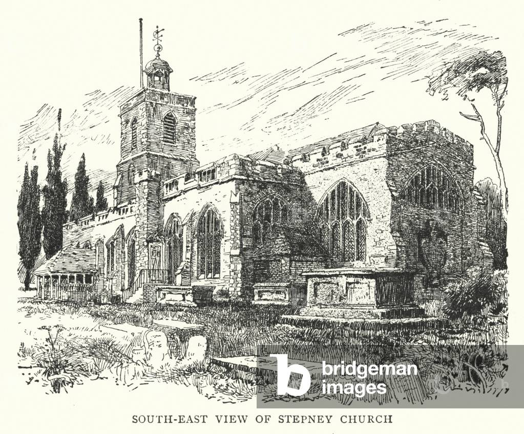 South-East View of Stepney Church (engraving)